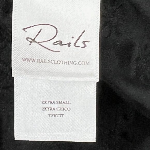 RAILS Yuri Shirt Black Eyelet Mix‎ Button Down Black Top XS Petite Summer - Picture 9 of 13